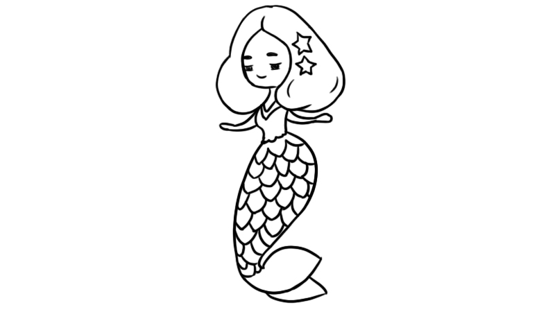 美人鱼简笔画